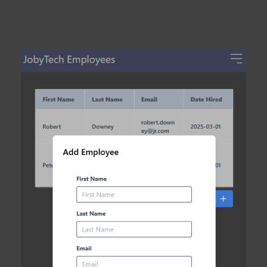 Employee management app screenshot